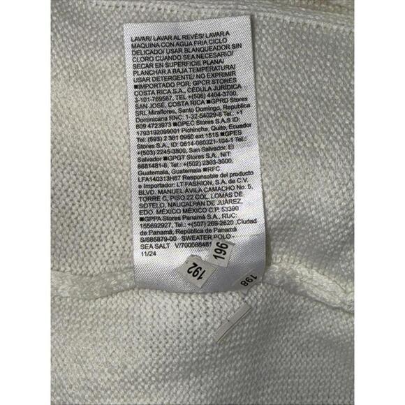 Old Navy Crochet Ivory Cable Knit Collared Polo Short Sleeve Sweater XXL NWT - Picture 9 of 13
